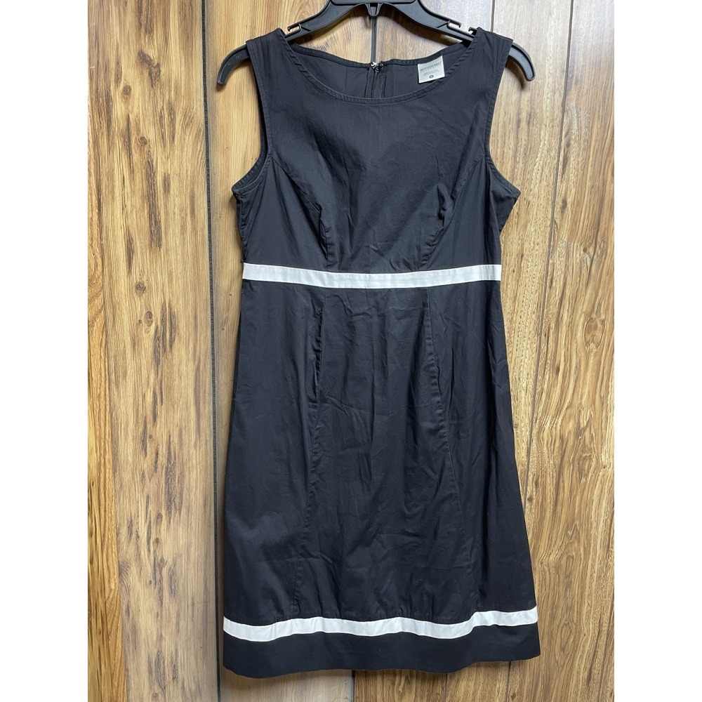 Motherhood Maternity Womens Black Dress Size Small Sleeveless Vintage White Trim
